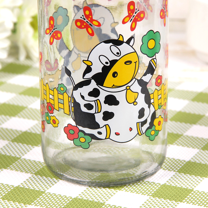 Емкость для молока 1 л "Буренка", цвета МИКС