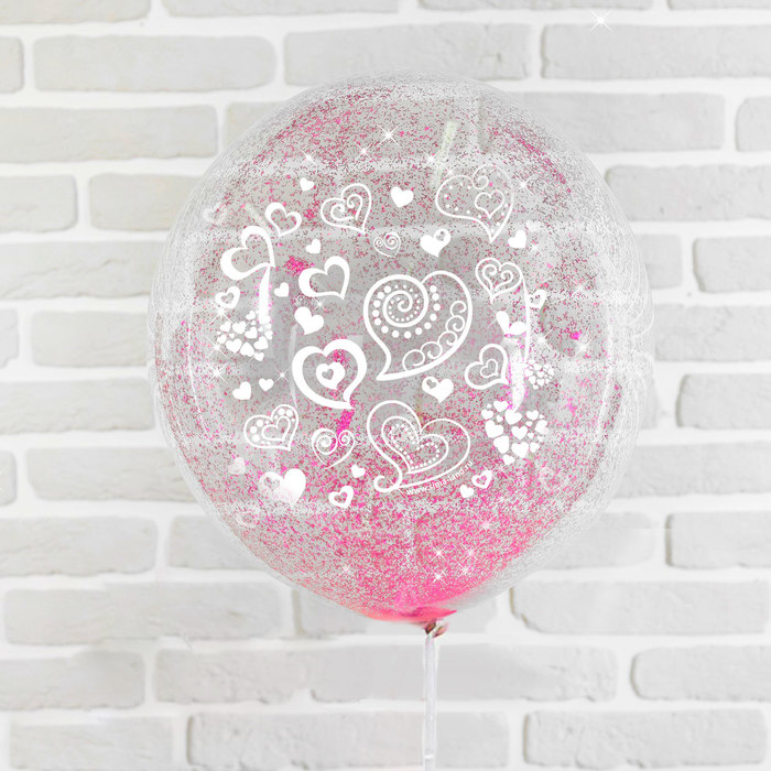 Шар воздушный 12" "Самый лучший день" с блёстками, набор 5 шт.