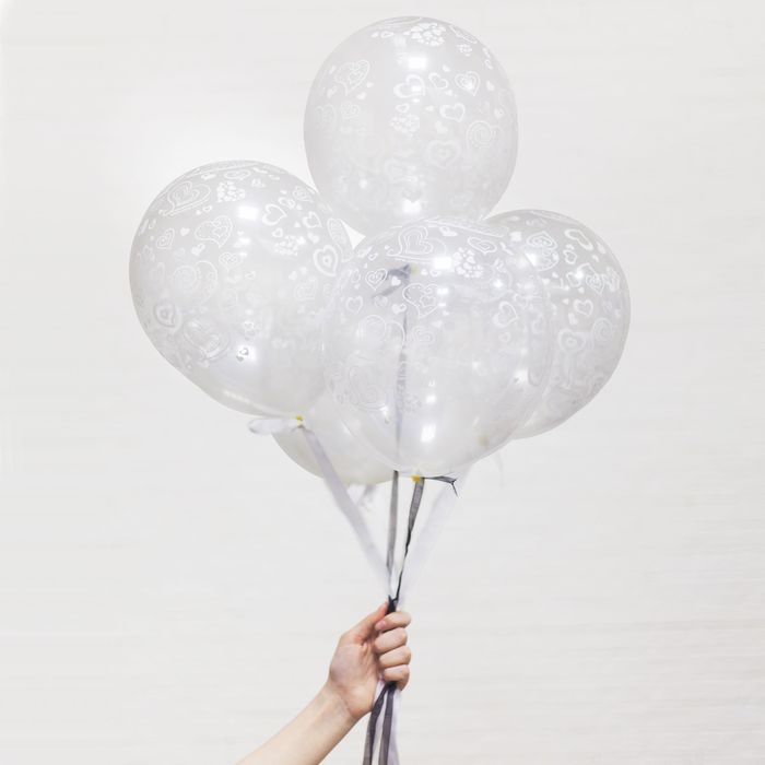 Шар воздушный "Самый лучший день", 12", прозрачный, набор 5 шт.