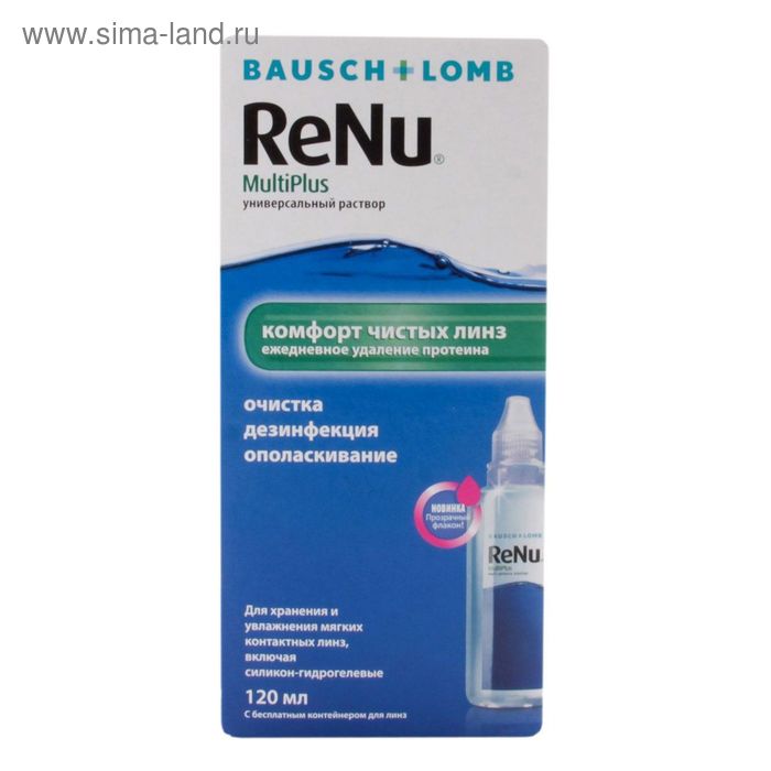 фото Раствор для линз renu multiplus 120 мл bausch&lomb