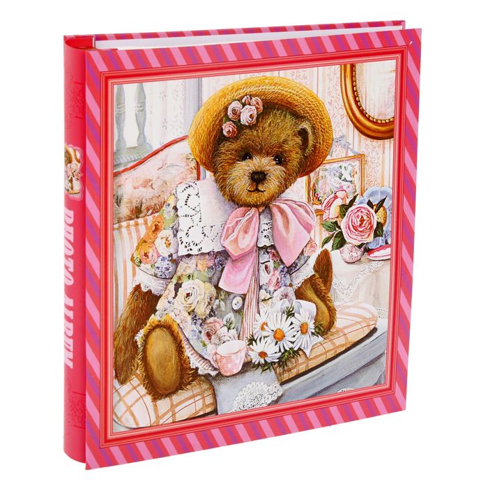 Фотоальбом на 300 фото 10х15 см в коробке "Мишка в платьице" МИКС 31,5х34х5,5 см