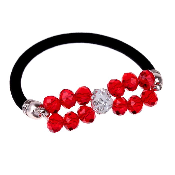 Резинка для волос "Хрустальная" красная