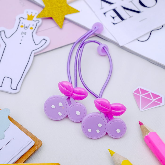 Резинка для волос "Точка глянец"  (цена за пару) ягодки микс