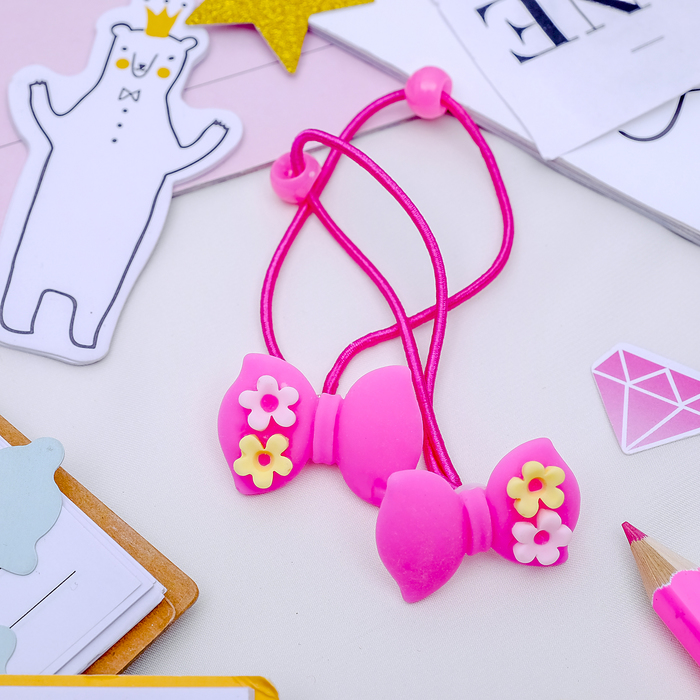 Резинка для волос "Пастель"  (цена за пару) бантик микс