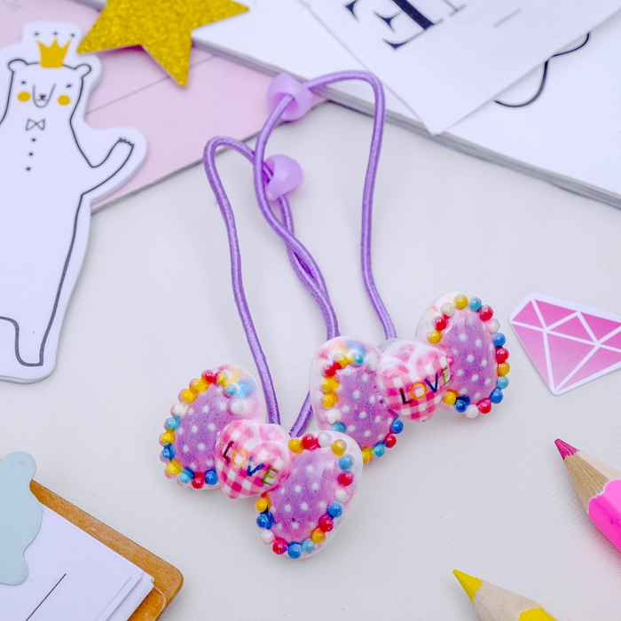 Резинка для волос "Веселая точка"  (цена за пару) бантик микс