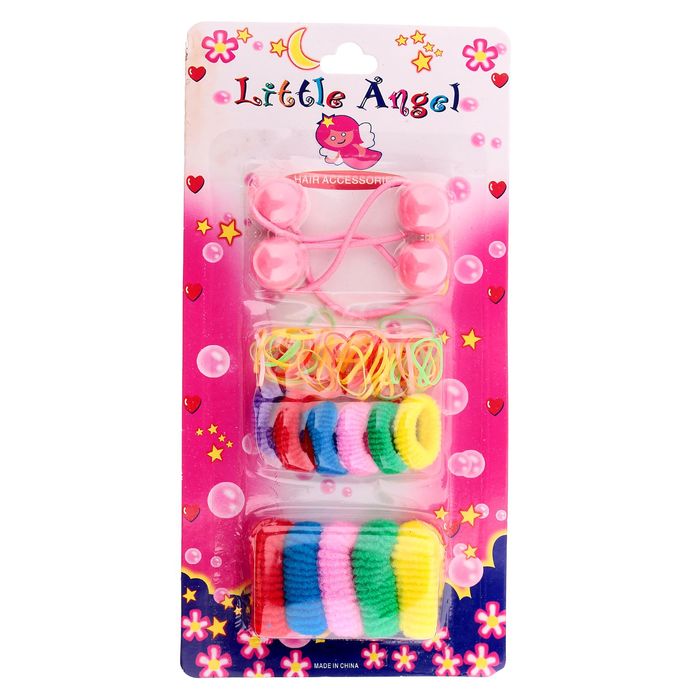 Резинки для волос "Маленький ангел" (набор 13 шт. + силиконовые), микс