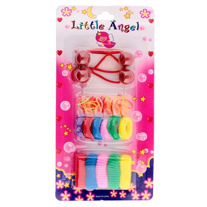 Резинки для волос "Маленький ангел" (набор 13 шт. + силиконовые), микс