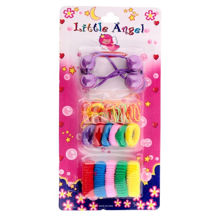 Резинки для волос "Маленький ангел" (набор 13 шт. + силиконовые), микс