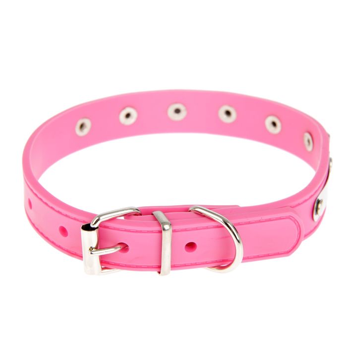 Ошейник из морозостойкого мягкого пластика, 38 х 1,5 см, розовый