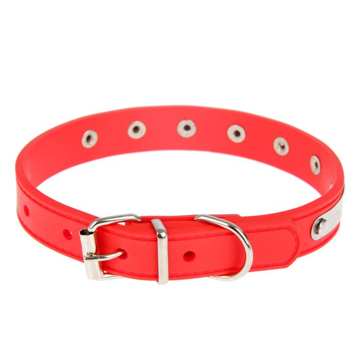 Ошейник из морозостойкого мягкого пластика, 38 х 1,5 см, красный