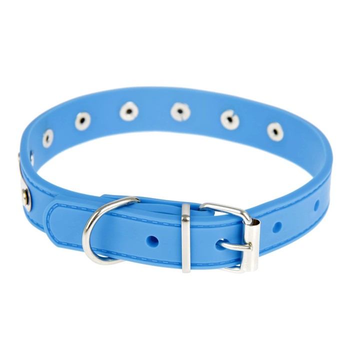 Ошейник из морозостойкого мягкого пластика, 38 х 1,5 см, синий