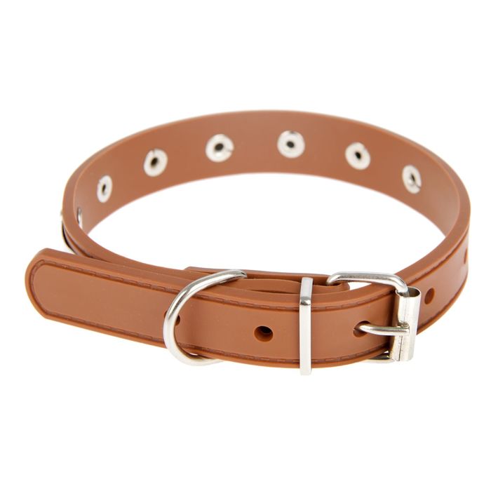 Ошейник из морозостойкого мягкого пластика, 38 х 1,5 см, коричневый