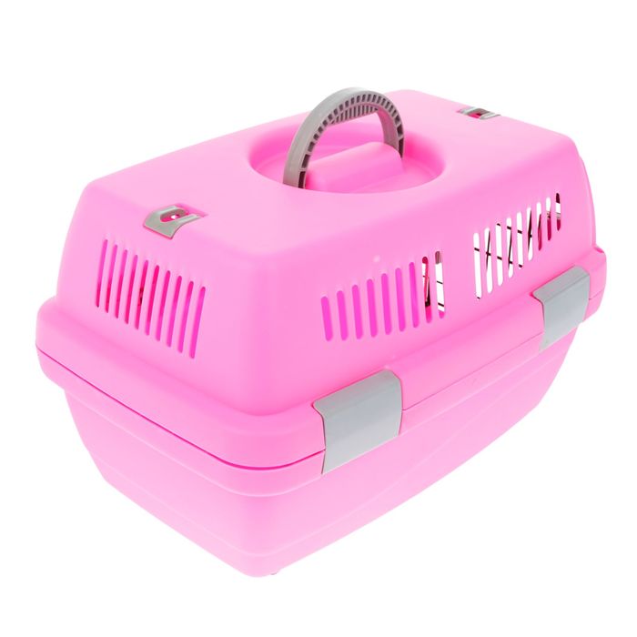 Переноска пластиковая "Неон", 48 х 32 х 29,5 см, вес животного до 5 кг, розовая