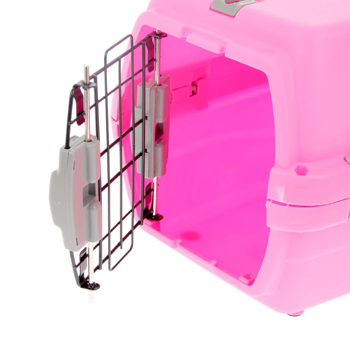 Переноска пластиковая "Неон", 48 х 32 х 29,5 см, вес животного до 5 кг, розовая