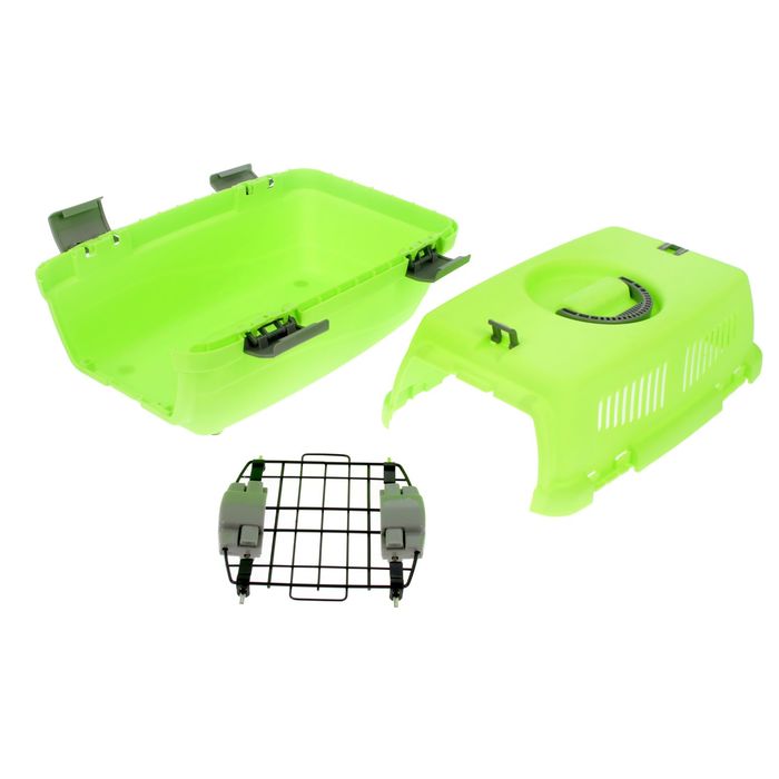 Переноска пластиковая "Неон", 48 х 32 х 29,5 см, вес животного до 5 кг, зеленая