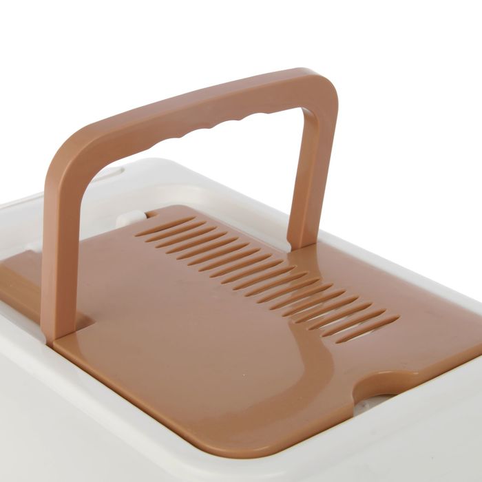 Туалет-домик для древесного наполнителя большой с фильтром, сеткой, совком, порожком, 51,5 х 40 х 38