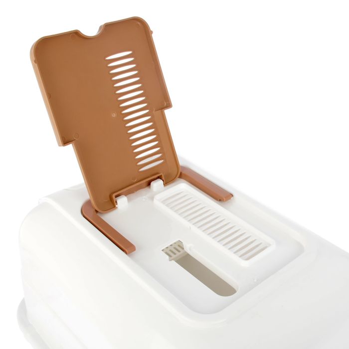 Туалет-домик для древесного наполнителя большой с фильтром, сеткой, совком, порожком, 51,5 х 40 х 38