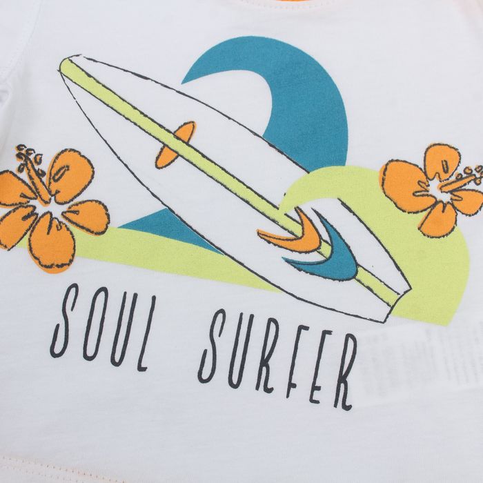 Футболка для мальчика, рост 86 см, цвет белый/кирпичный 24350011036.1D0_М