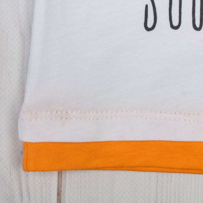 Футболка для мальчика, рост 86 см, цвет белый/кирпичный 24350011036.1D0_М