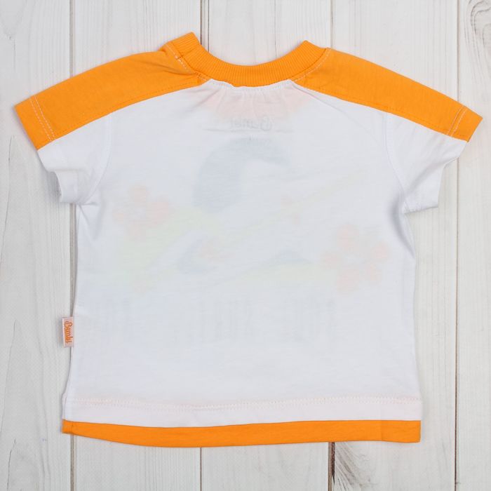 Футболка для мальчика, рост 86 см, цвет белый/кирпичный 24350011036.1D0_М
