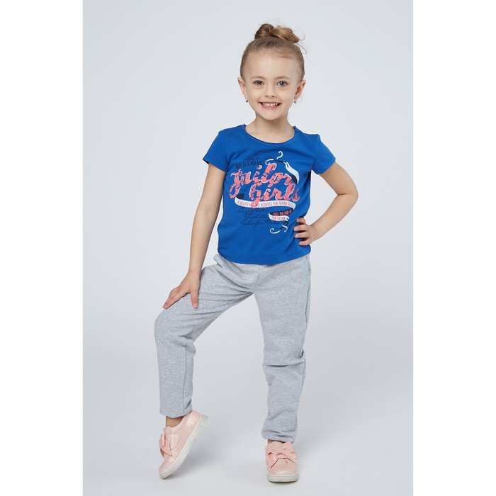 Футболка для девочки, рост 134 см, цвет синий 24365021044.800