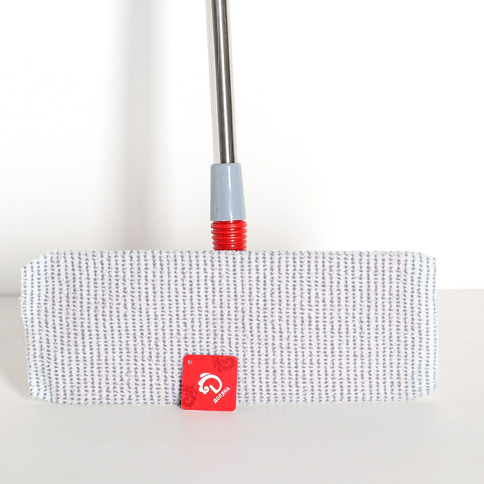 Швабра плоская, телескопическая ручка 78-112 см, насадка из микрофибры