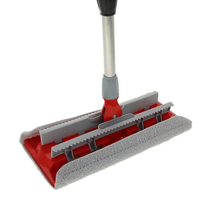 Швабра плоская, телескопическая ручка 78-112 см, насадка из микрофибры