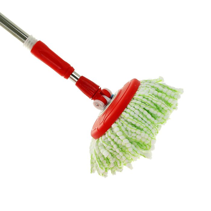Набор для уборки: швабра, ведро с 2 центрифугами, колеса, доп. насадка, дозатор цвет МИКС