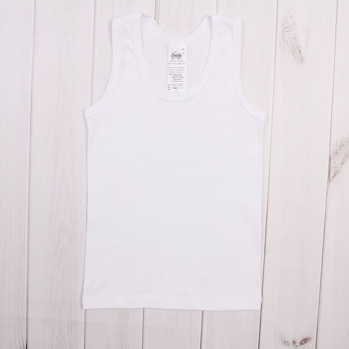 Майка для мальчика, рост 98 см, цвет белый 10007011238.100_М