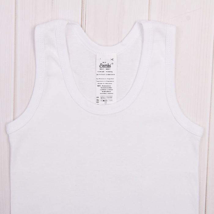 Майка для мальчика, рост 98 см, цвет белый 10007011238.100_М