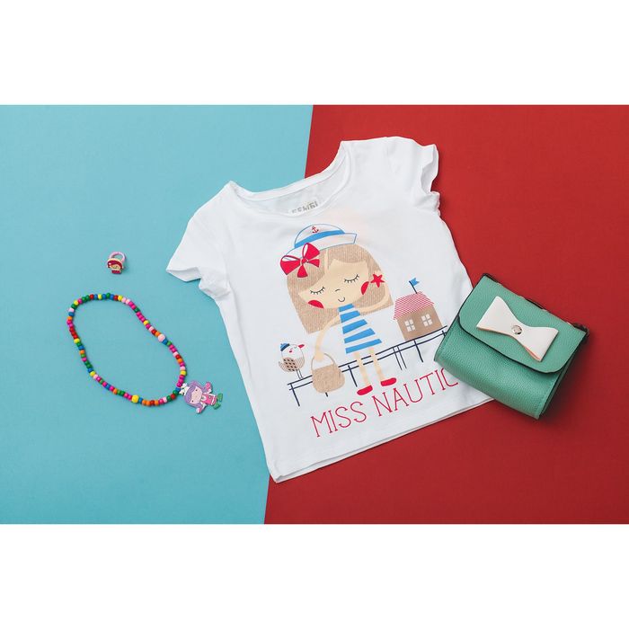 Футболка для девочки, рост 140 см, цвет белый 24365021045.100