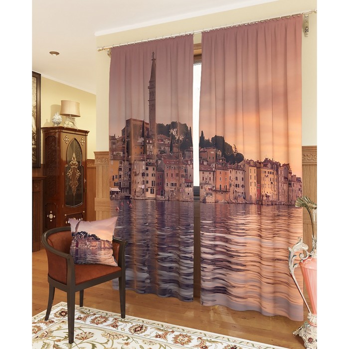 Фотошторы "Ровинь", размер 150х260 см - 2 шт, блэкаут