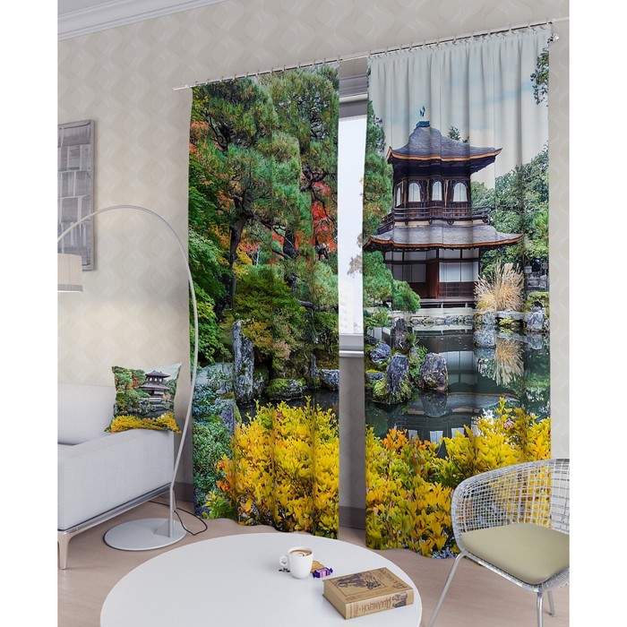 Фотошторы "Восточный сад", размер 150х260 см - 2 шт, блэкаут