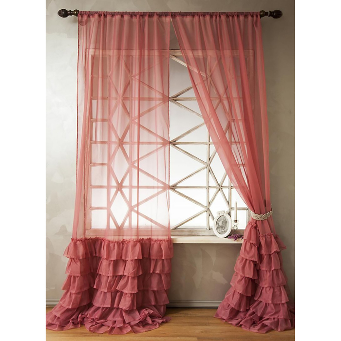 Тюль (вуаль) «Фрезия», размер 140 х 270 см. — 2 шт.