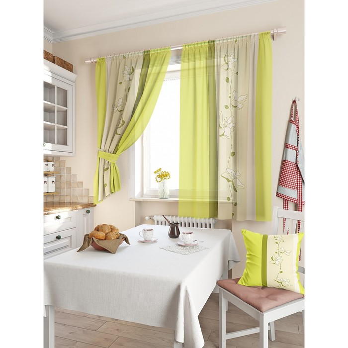 Тюль для кухни «Лисма», размер 150 х 180 см. — 2 шт.