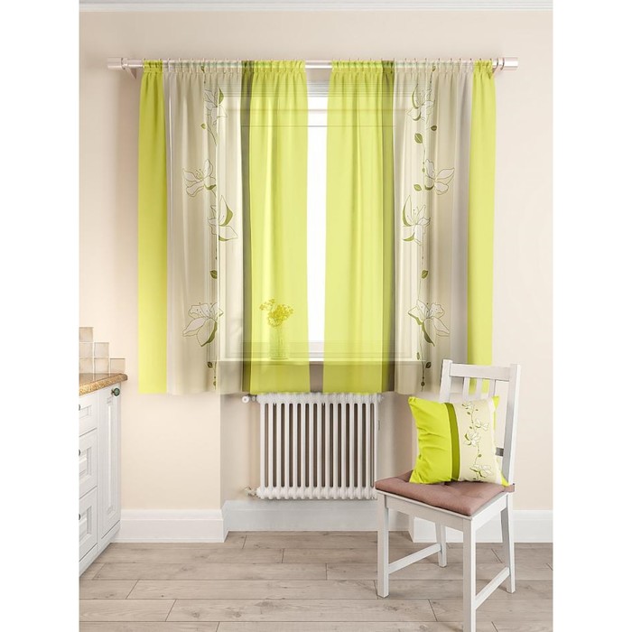 Тюль для кухни «Лисма», размер 150 х 180 см. — 2 шт.