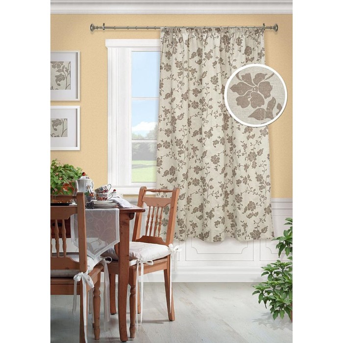 Комплект штор для кухни "Девед", размер 136х175 см-1 шт. с подхватом