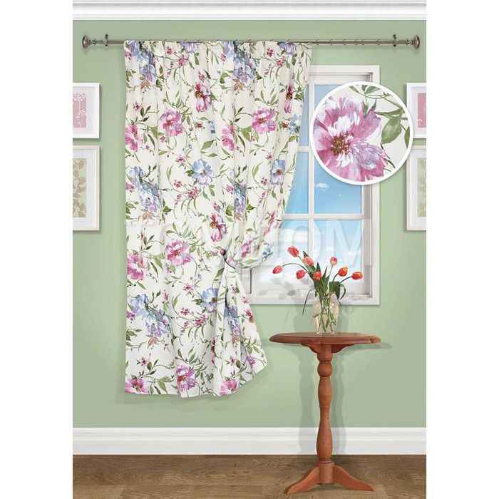 Штора для кухни "Тидра", размер 137х175 см - 1 шт, цвет сиреневый