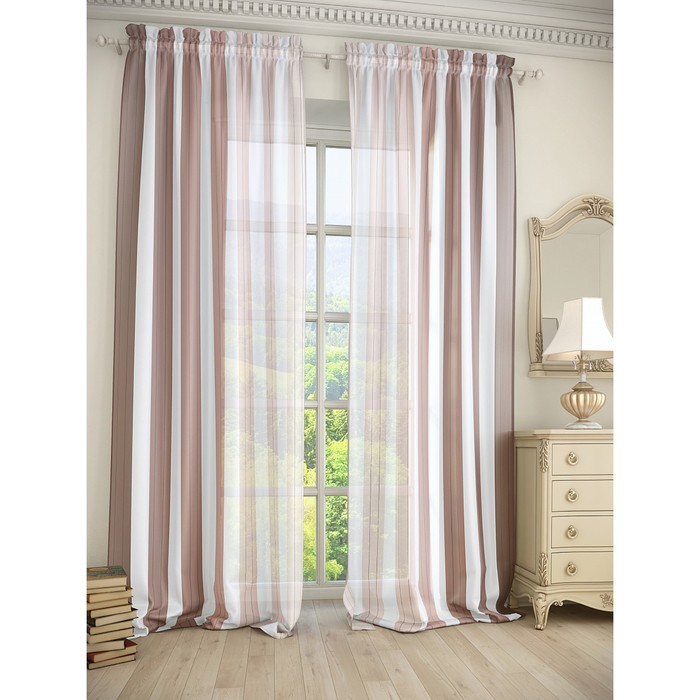 Тюль «Фория», цвет коричневый, размер 150 х 280 см. — 2 шт.