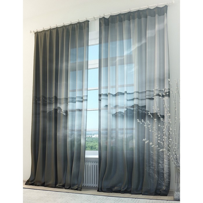 Тюль «Камни», размер 150 х 260 см. — 2 шт.