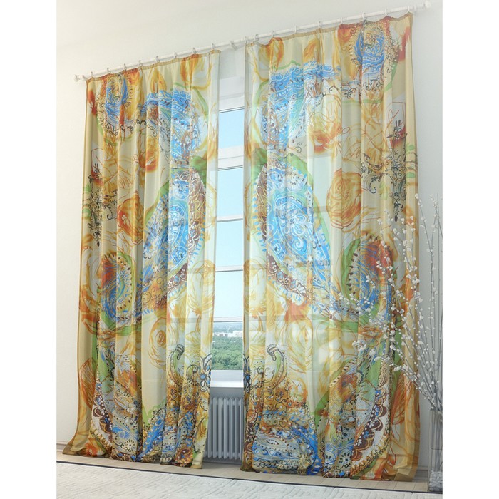 Тюль «Рисунок», размер 150 х 260 см. — 2 шт.