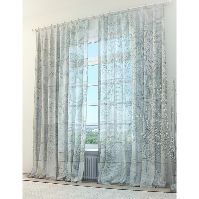 Тюль «Каменный цветок», размер 150 х 260 см. — 2 шт.