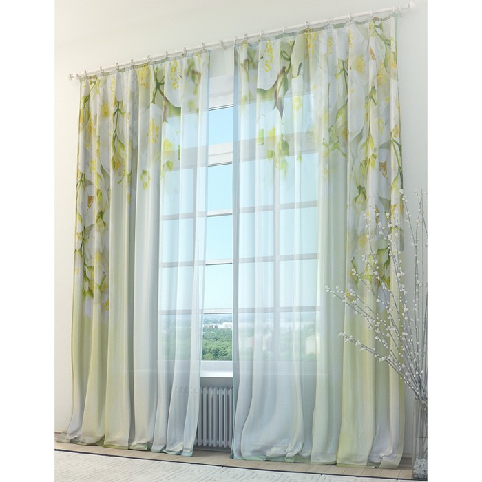 Тюль «Летний сад», размер 150 х 260 см. — 2 шт.