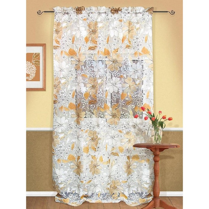 Тюль (органза) «Новелия», цвет бежевый, размер 170 х 274 см. — 1 шт.