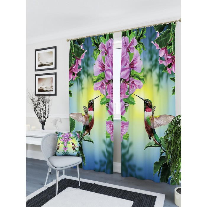 Фотошторы "Эрин", размер 150х260 см - 2 шт, блэкаут