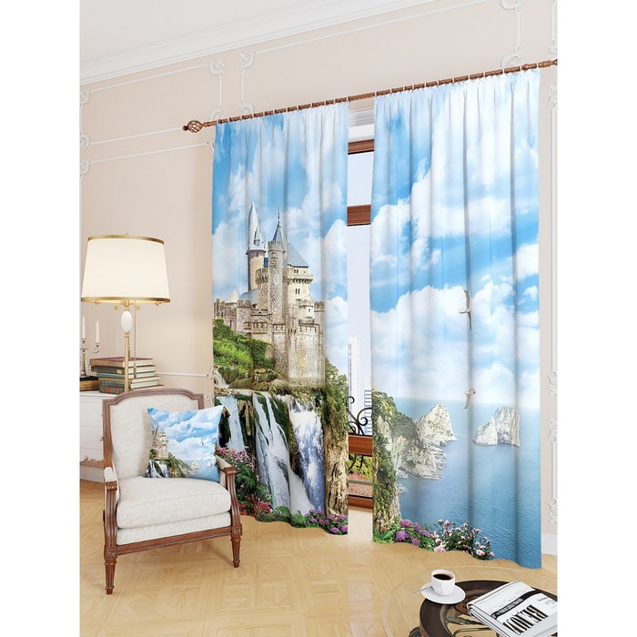 Фотошторы "Ярис", размер 150х260 см - 2 шт, блэкаут