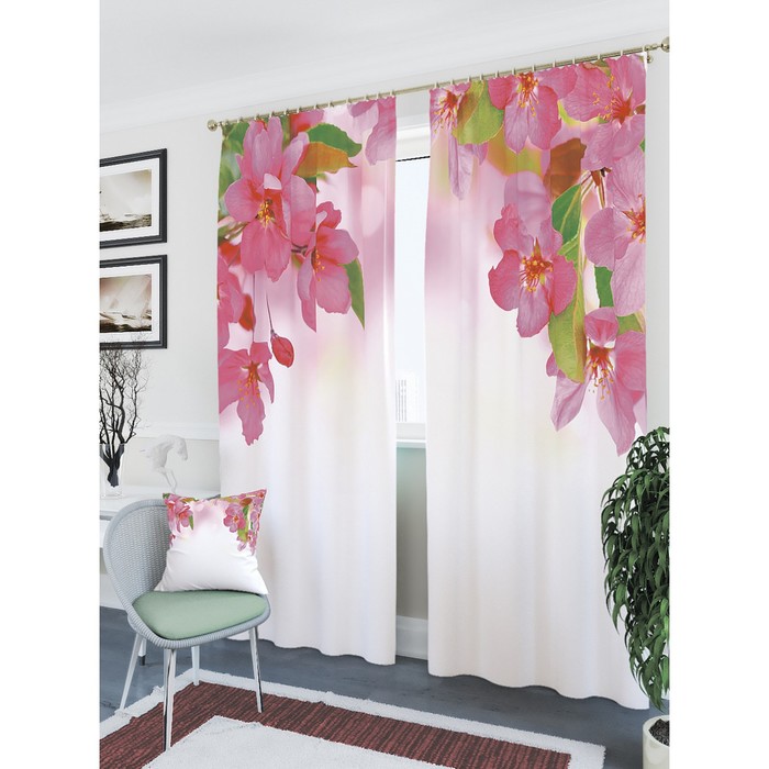 Фотошторы "Симиа", размер 150х260 см - 2 шт, блэкаут