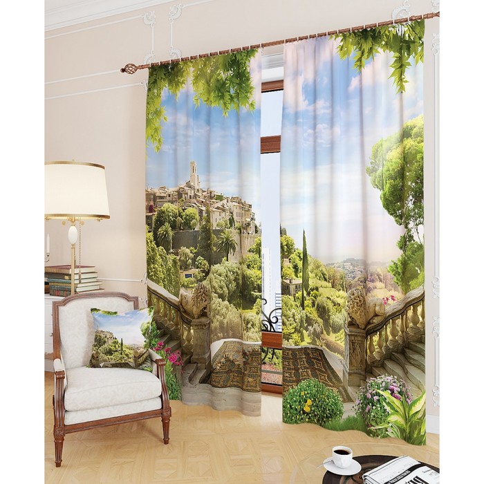 Фотошторы "Вдохновение", размер 150х260 см - 2 шт, блэкаут