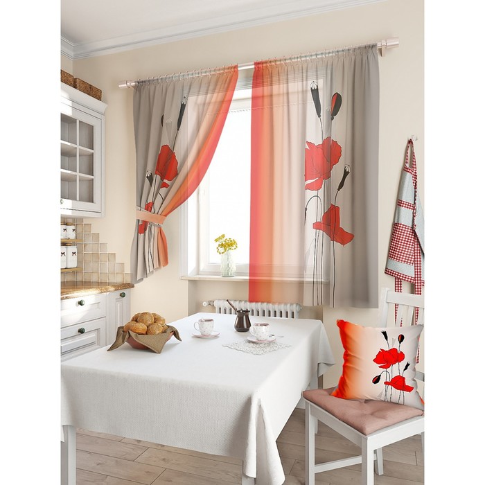 Тюль для кухни «Лери», размер 150 х 180 см. — 2 шт.