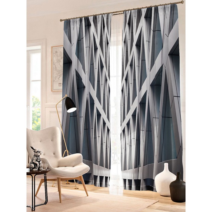 Фотошторы "Шева", размер 150х260 см - 2 шт, блэкаут